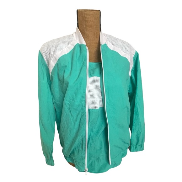 Vintage Circa 1980s/90s Bright Turquoise & White 3 piece tracksuit - Picture 8 of 15